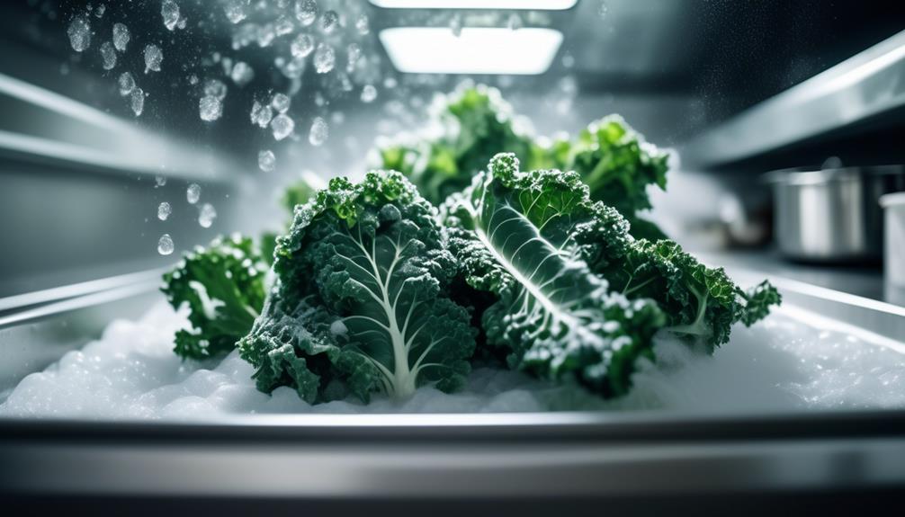 preserving fresh kale leaves